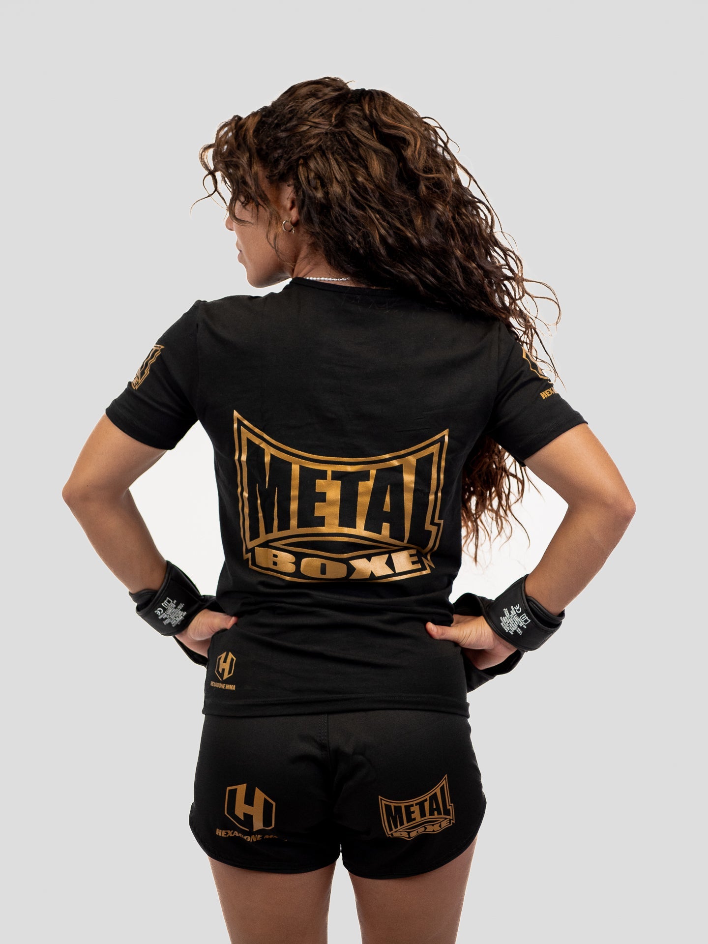 T-SHIRT NOIR HEXAGONE MMA FEMME