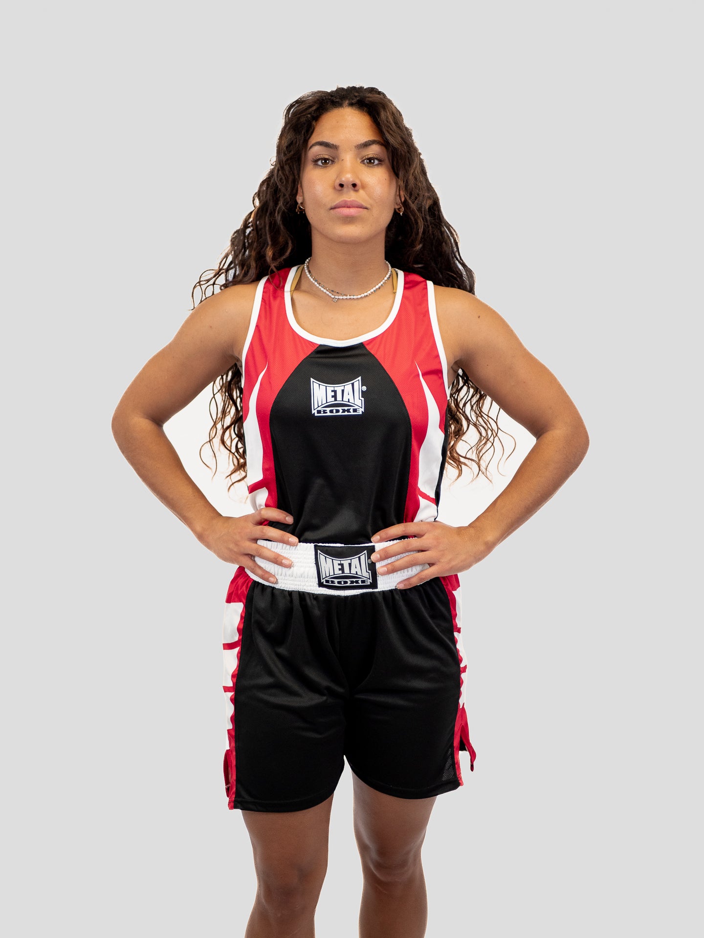 SHORT + DÉBARDEUR BOXE COMPÉTITION ADULTE NOIR