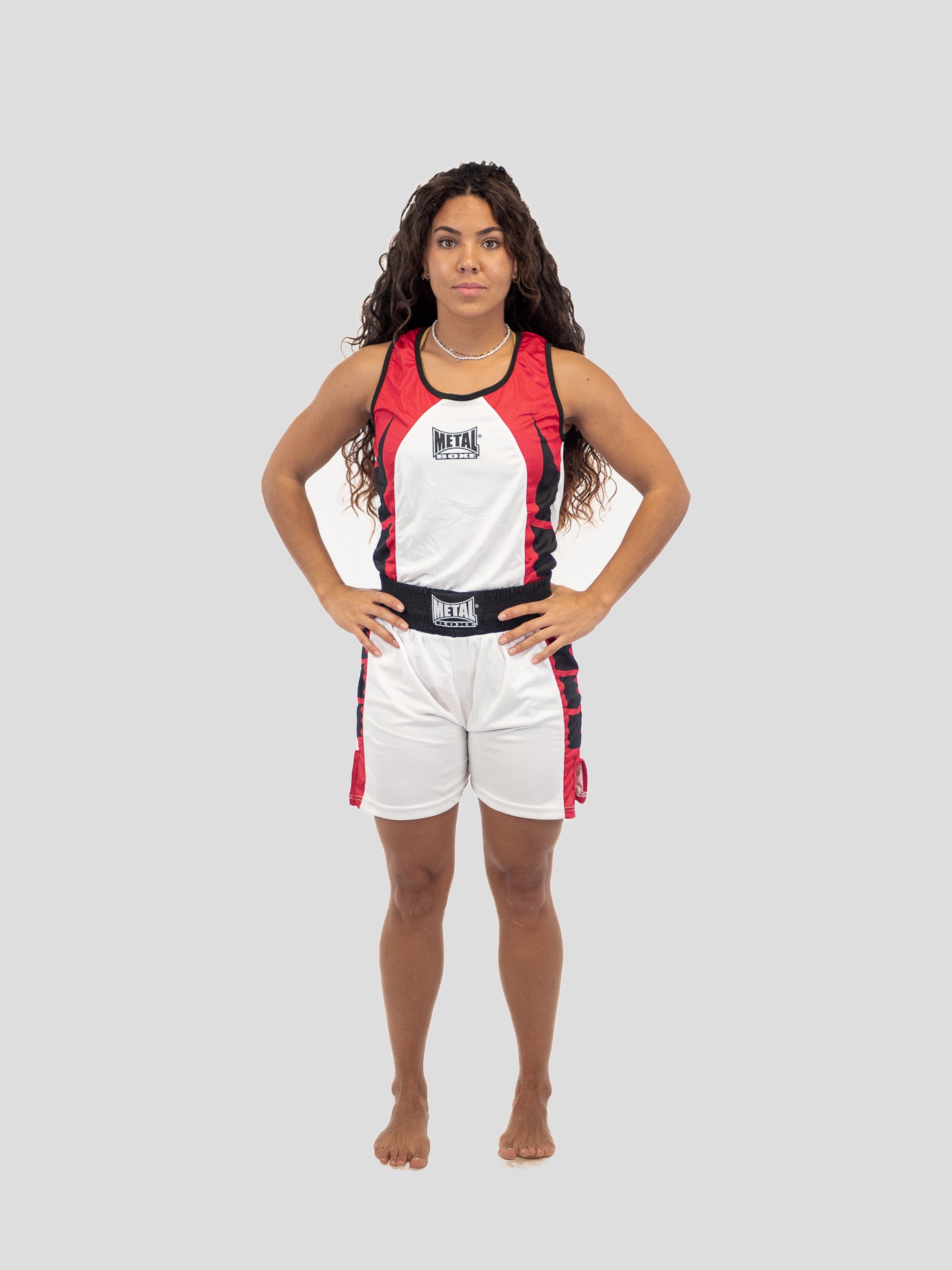 SHORT + DÉBARDEUR BOXE COMPÉTITION ADULTE BLANC