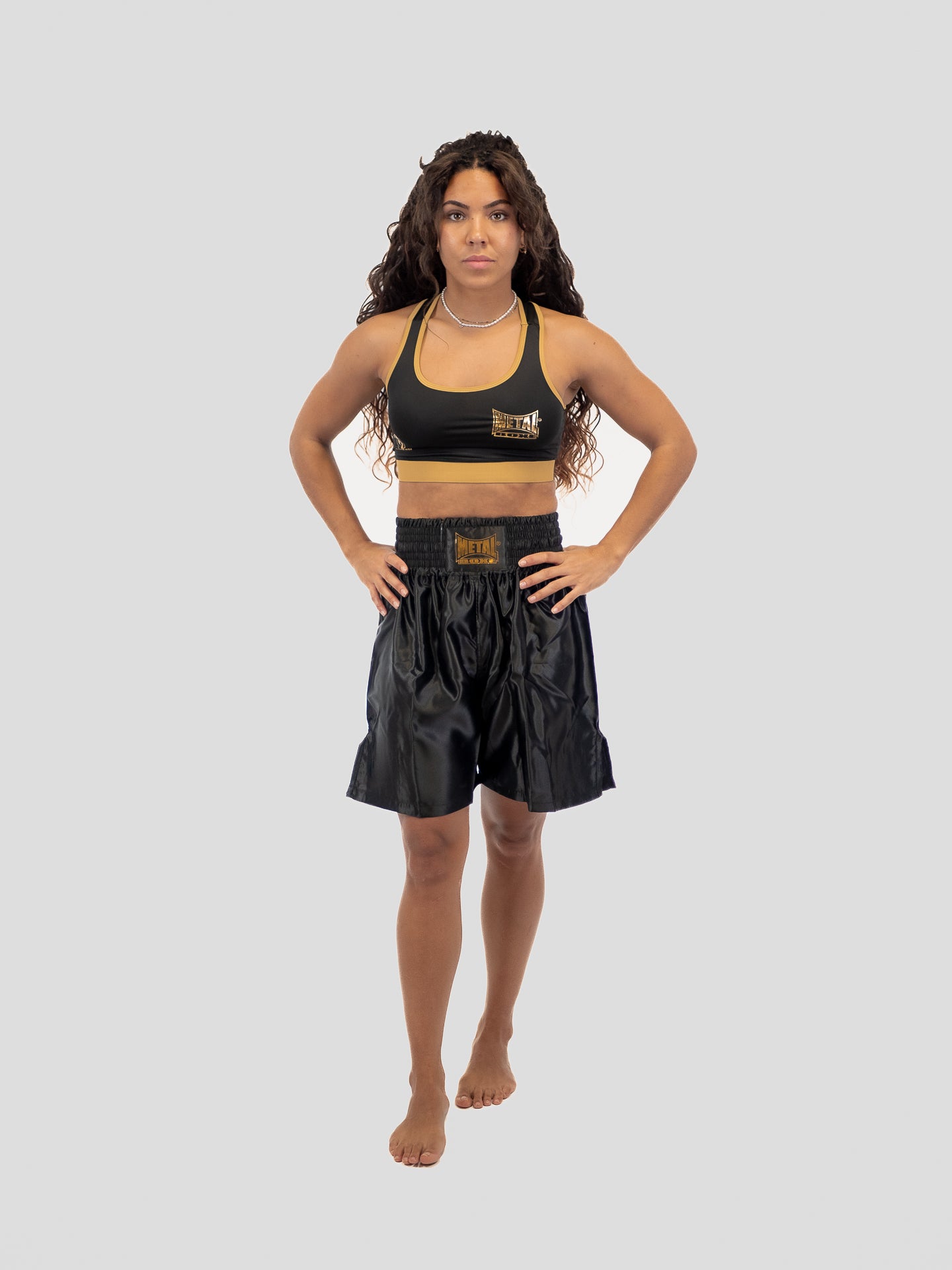 SHORT DE BOXE PRO LINE NOIR OR