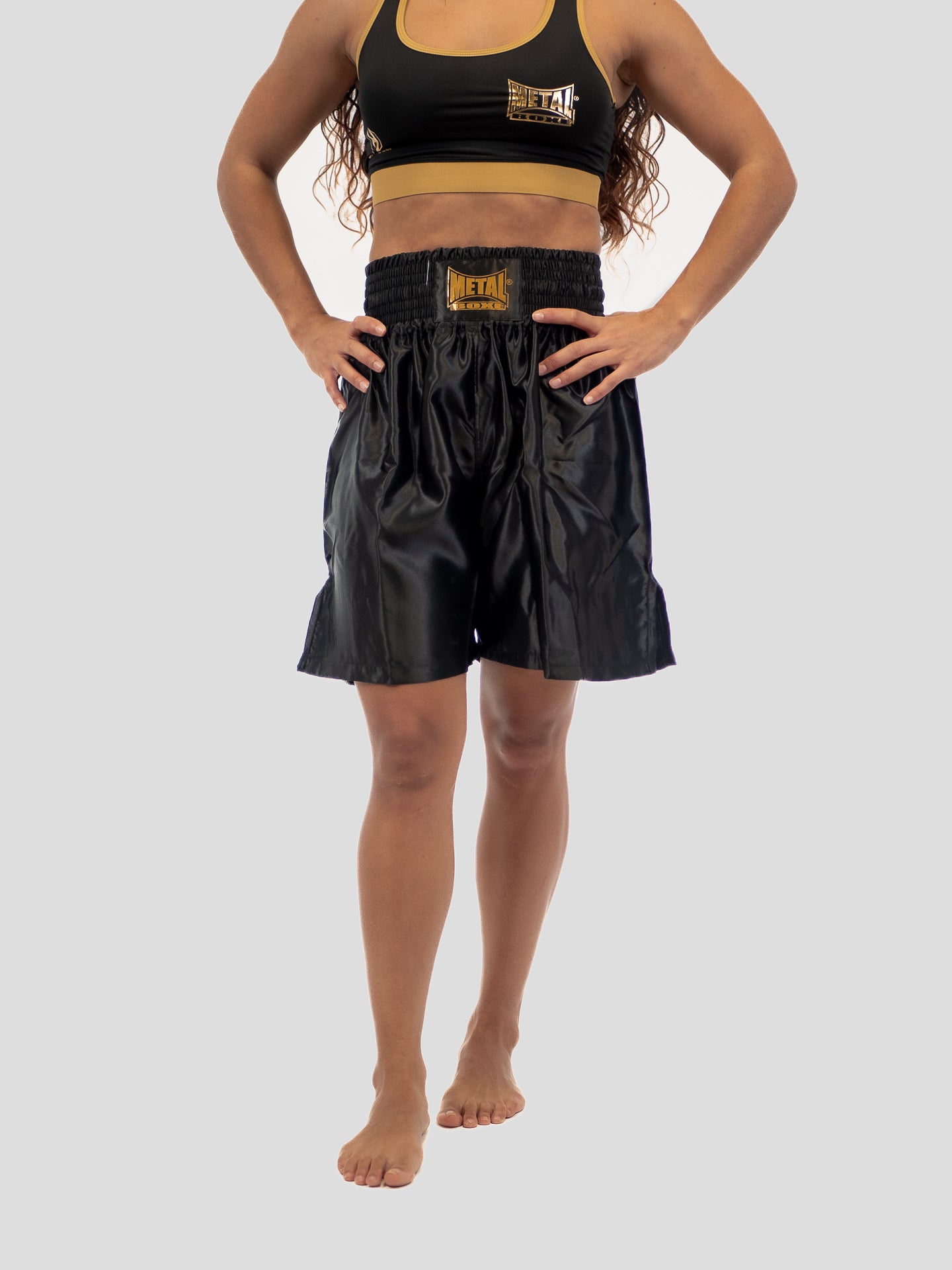 SHORT DE BOXE PRO LINE NOIR OR