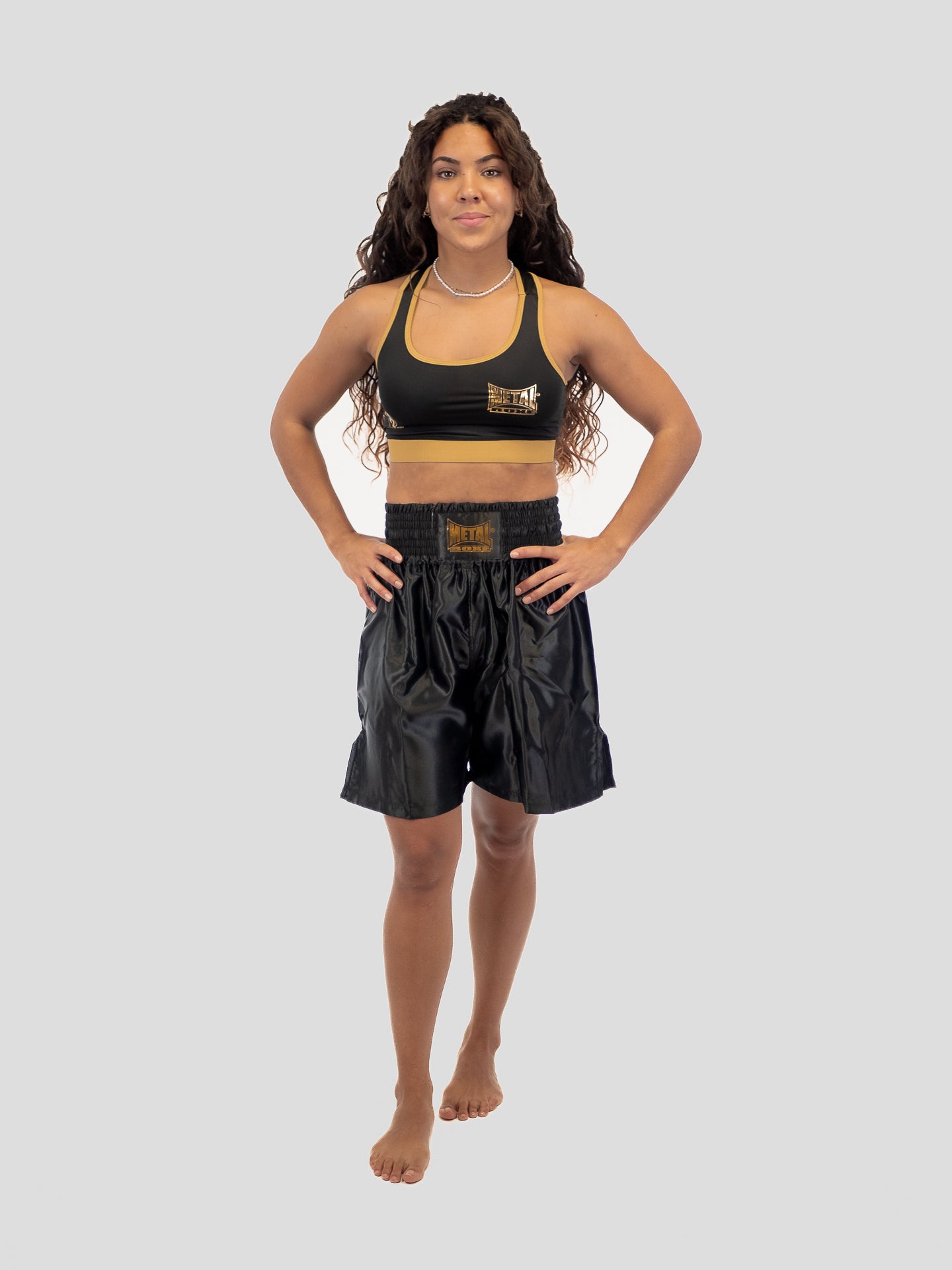 SHORT DE BOXE PRO LINE NOIR OR