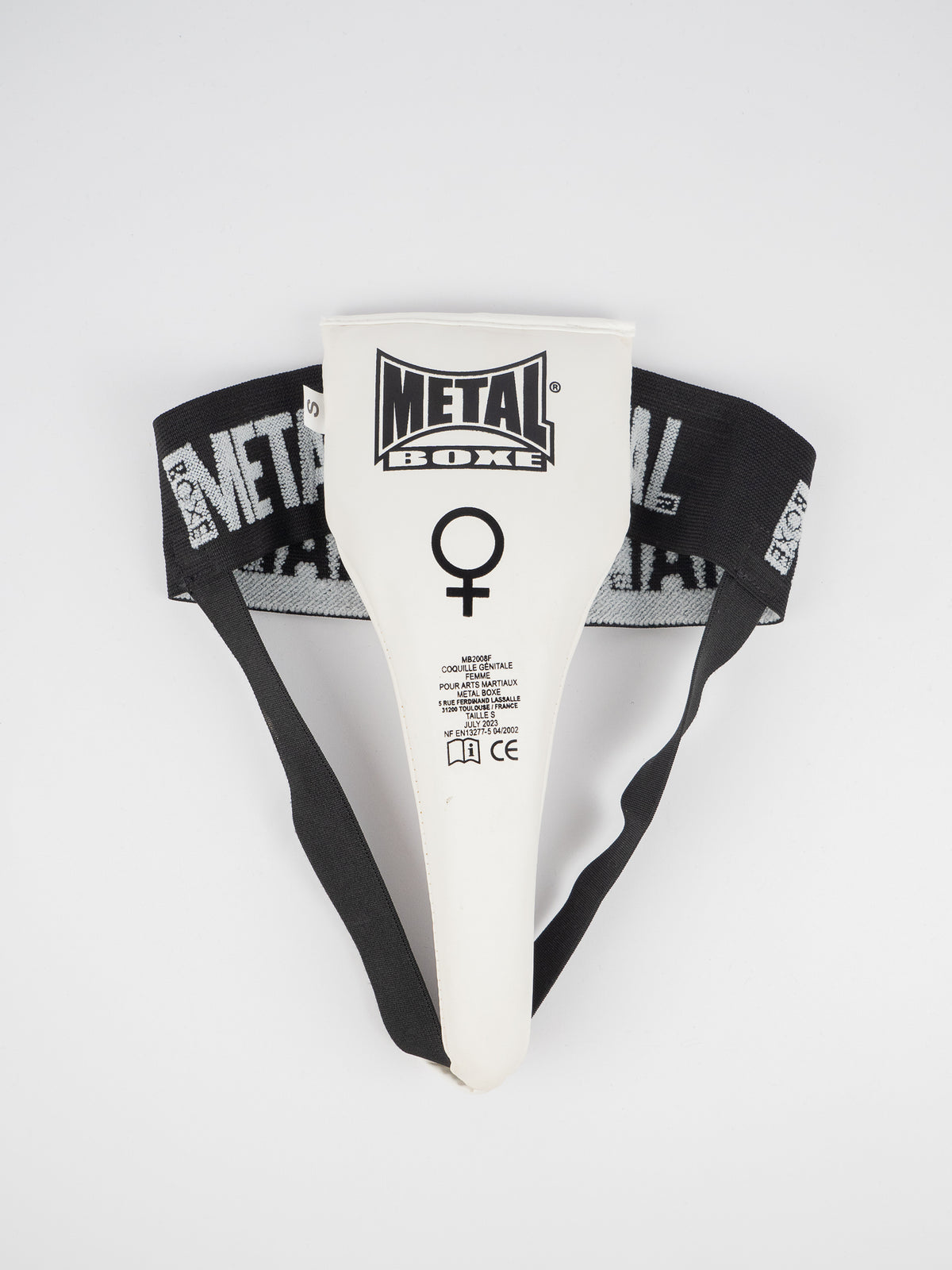 Coquille De Protection Genitale Femme METAL BOXE - Blanc Taille L Avec Élastique