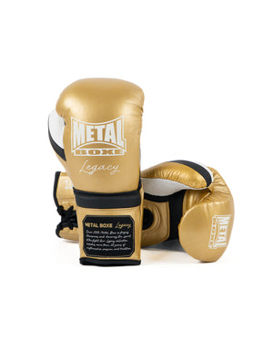 LEGACY BOXING GLOVES WITH HORSE HAIR FILLING, GOLD